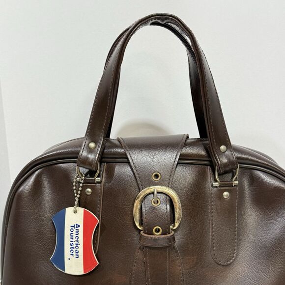 Vintage 1960 1970's American Tourister Carry On Tote Overnight Luggage - Picture 12 of 16